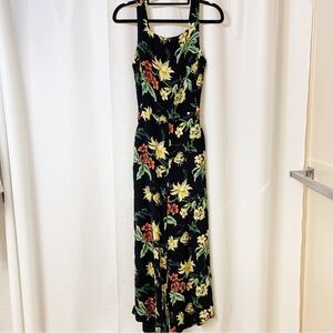 Wilfred Ecoulement Jumpsuit Tie-Back Sleeveless Black Floral Size 0